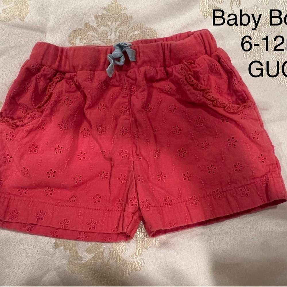 Baby boden Kids Coral Eyelet Shorts size 6-12m